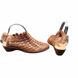 Pikolinos Woven Leather Slingback Wedge Sandals EU 40 US 9–9.5